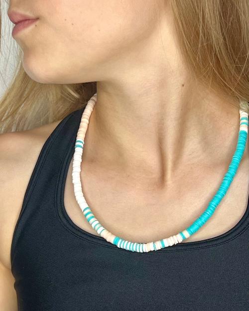 Ocean Surf Vibes - Clay Bead Necklace