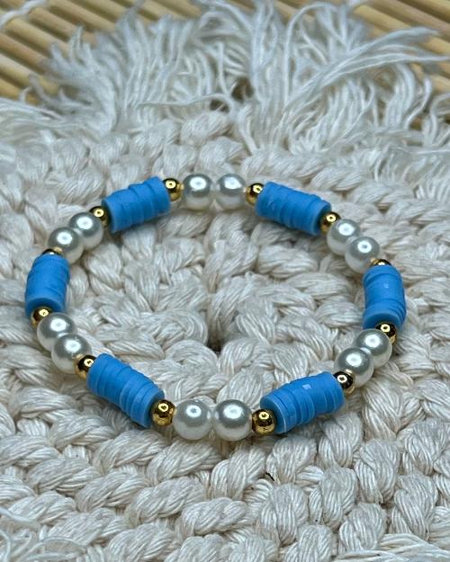 Pearl Ocean Waves - Clay bead Bracelet