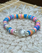 Vibrant Seashell - Clay Bead Bracelet